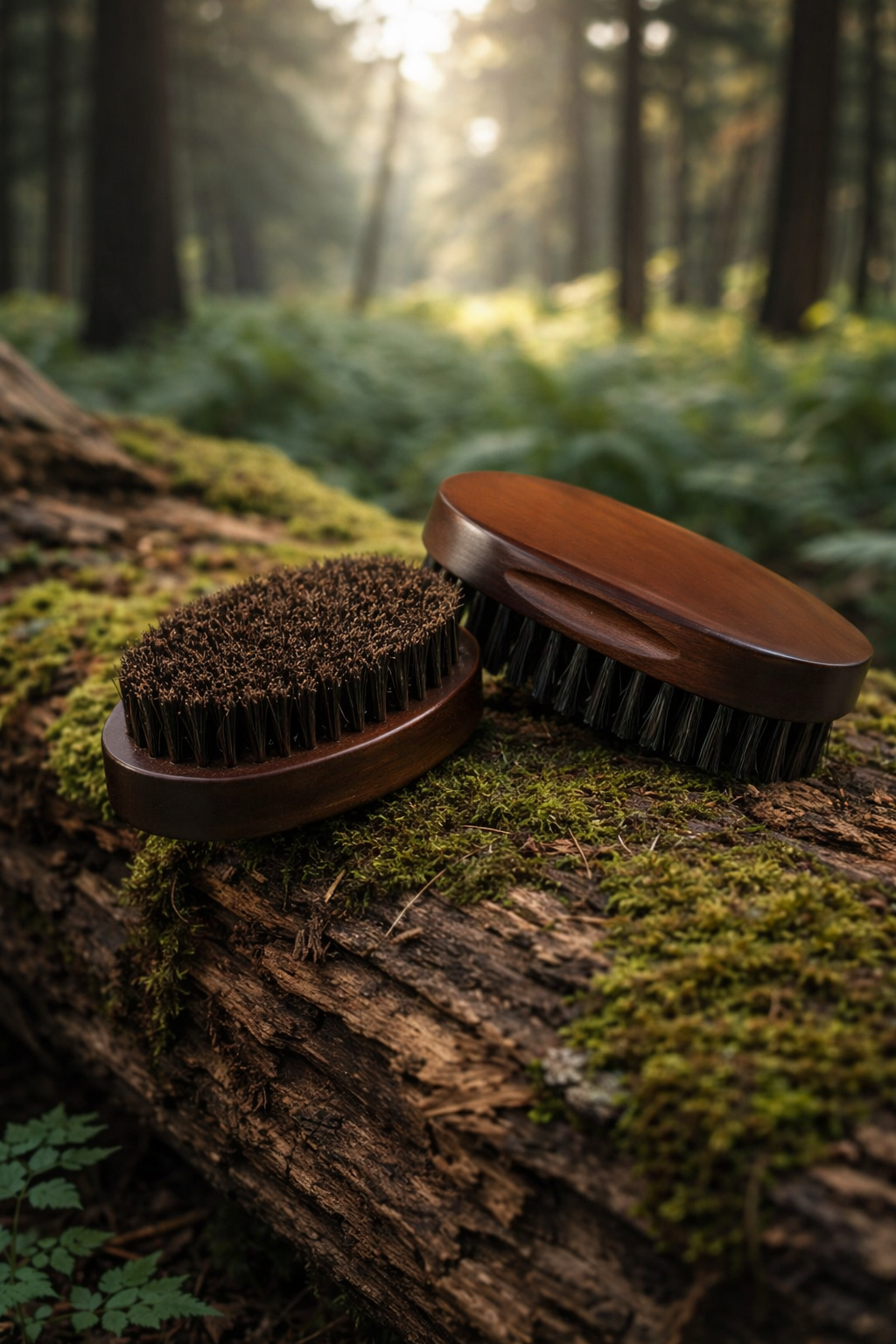 Escova de Barba em Madeira com Cerdas Naturais